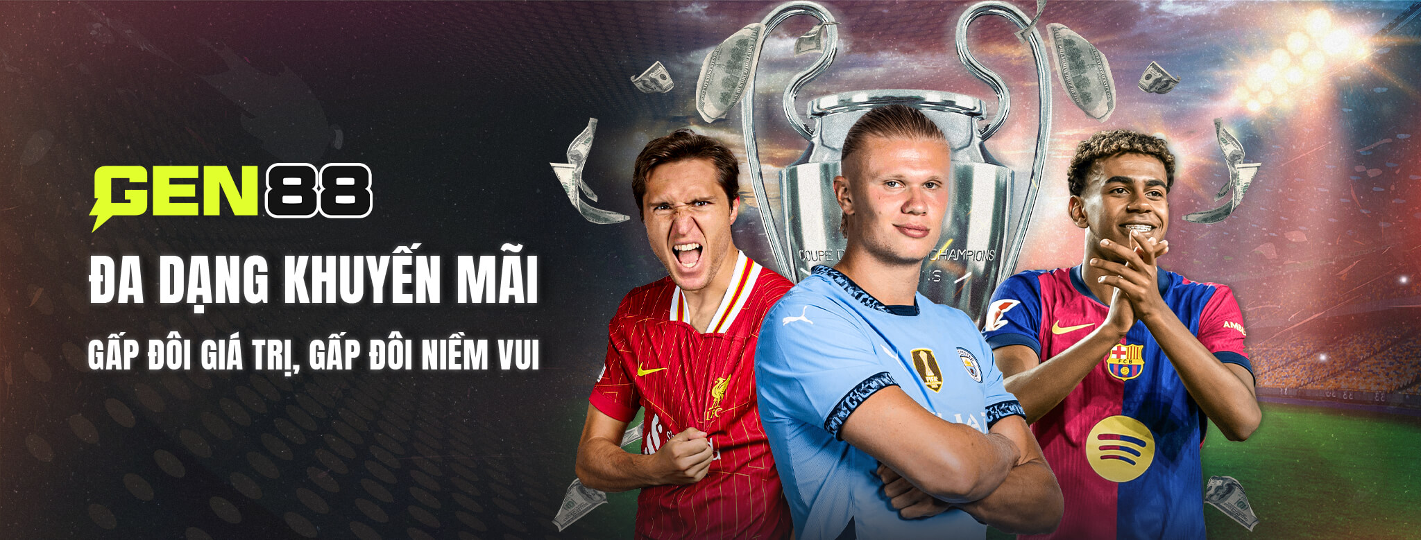 Banner khuyến mãi nhân đôi vốn cược tận hưởng niềm vui tại GEN88